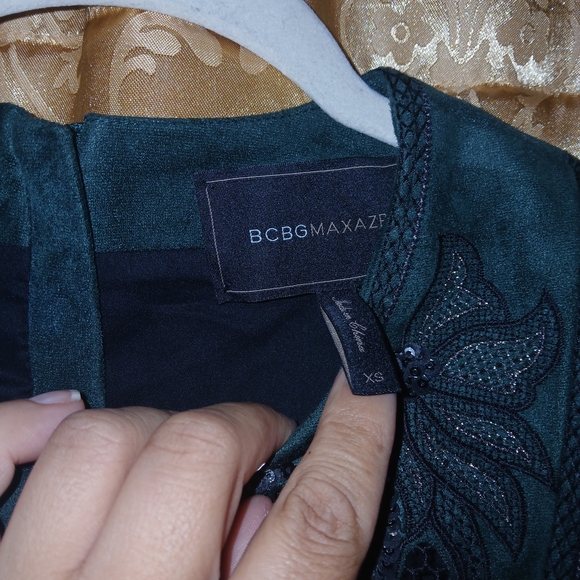BCBGMaxAzria Green Embroidered Crop Top - Picture 6 of 8